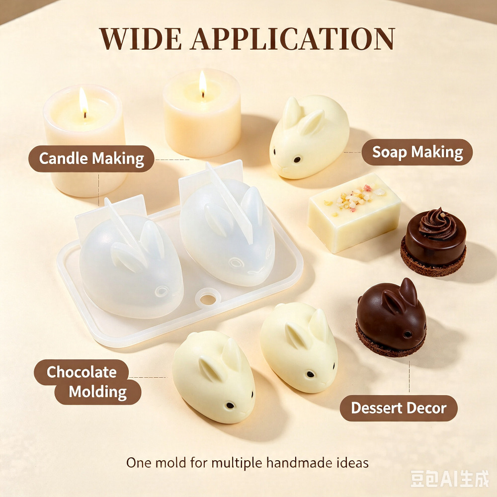 3D Mini Rabbit Silicone Mold F - Candle Making Tutorial 评论和价格