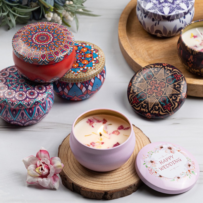 12pcs Premium Floral Printed C - Tin Container Lid 评论和价格