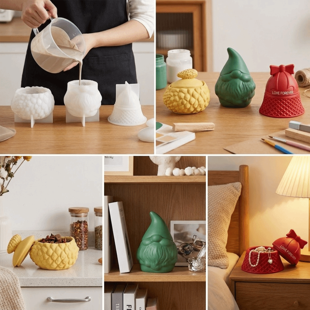 Silicone Santa Claus Storage J - Candle Making Jars With Lids 评论和价格