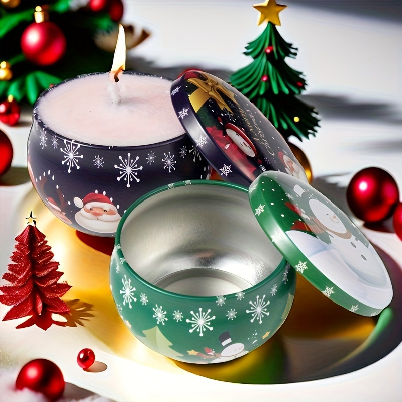 Round Christmas Tinplate Empty - Tin Container Lid 评论和价格