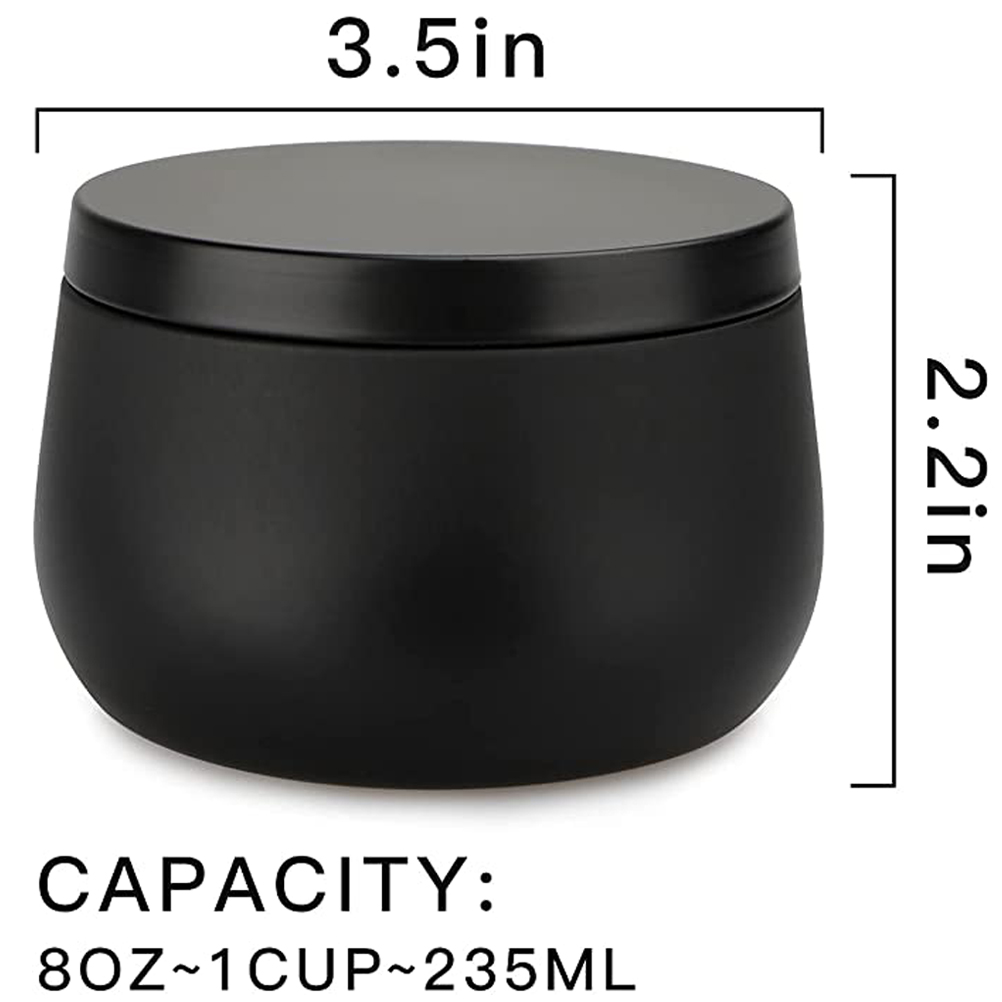 12pcs 8oz White Black Gold Met - Tin Container Lid 评论和价格